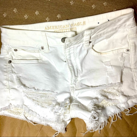 American Eagle Outfitters Pants - AE Outfitters high rise white jean shorts